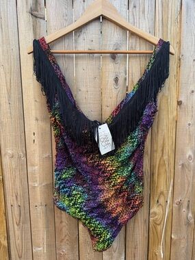 Jane Bloch Fringed one piece swim - Multicolor NWT